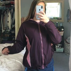 Purple and pink rain jacket/ wind breaker